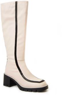 Laarzen Met Hak Linne In Wit