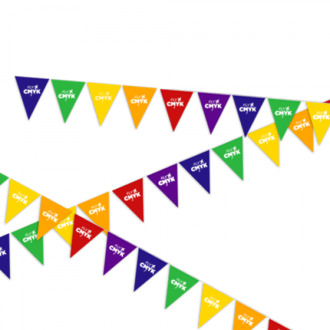 Laat vlamwerende vlaggenlijn bedrukken voor jouw feestje - voorzien van b1-brandcertificering drukken