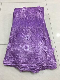 Laatste Franse Nigeriaanse Veters Stoffen Tulle Afrikaanse Veters Stof Bruiloft Afrikaanse Franse Tulle Lace ALC-Z011 licht paars