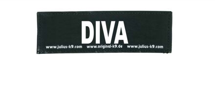 Label - Halsbandlabel - Zwart Wit - Nylon - Small