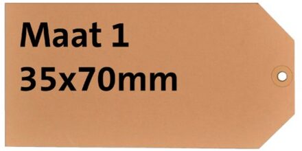 Label karton nr1 200gr 35x70mm chamois 1000stuks