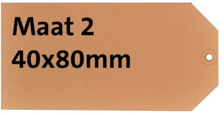 Label karton nr2 200gr 40x80mm chamois 1000stuks