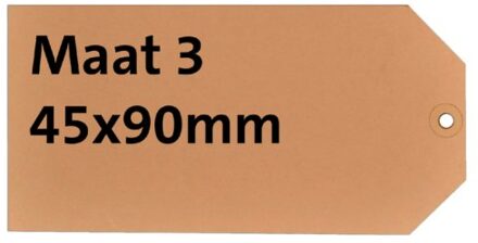 Label karton nr3 200gr 45x90mm chamois 1000stuks