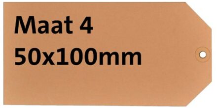 Label karton nr4 200gr 50x100mm chamois 1000stuks