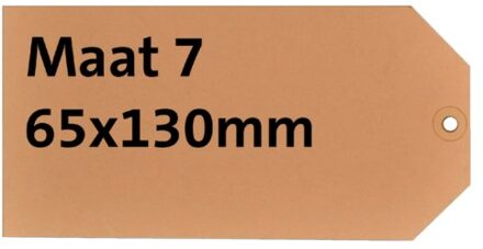 Label karton nr7 200gr 65x130mm chamois 1000stuks