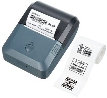 Label Maker Machine Mini Wireless BT Thermal Receipt Printer All in One Compatible with iOS Android for Small Business Restaurant Retail Store Home & Office Organization Mobile Bill Printer with 1 Label Roll