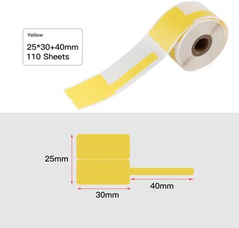 Label Papier Thermisch Papier 25*30Mm + 40Mm 100Sheets/Roll Compatibel Met Phomemo M110 thermische Printers geel