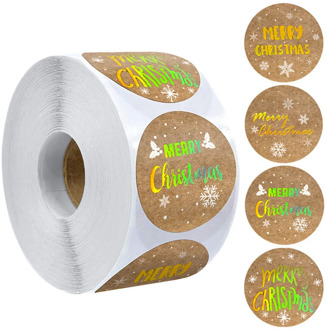 Label Sealing Stickers 500Pcs/roll Merry Christmas Stickers Christmas Label Card Box Package Wedding Decor Stationery