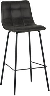 LABEL51 Barkruk 'Bistro' Micro Suede, kleur Antraciet (zithoogte 78cm)