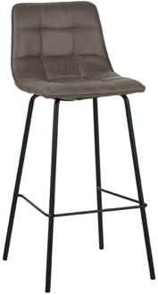 LABEL51 Barkruk 'Bistro' Micro Suede, kleur Taupe (zithoogte 78cm)