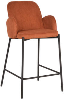 LABEL51 Barkruk Jari - Rust Ribcord - Zwart Metaal Bruin