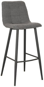 LABEL51 Barkruk 'Jelt' Bouclé, kleur Grijs (zithoogte 78cm)