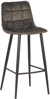 LABEL51 Barkruk 'Jelt' Velvet, kleur Groen (zithoogte 78cm)