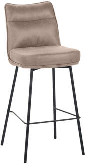 LABEL51 Barkruk 'Lennon' Micro Suede, kleur Taupe (zithoogte 78cm)