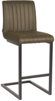 LABEL51 Barkruk Milo - Army Microvezel - Zwart Metaal Groen