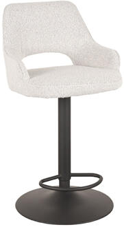 LABEL51 Draaibare Barkruk 'Fer' Bouclé, kleur Wit (zithoogte 64-84cm) Champagne