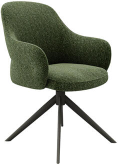 LABEL51 Draaibare Eetkamerstoel 'Bern' Bouclé, kleur Forest