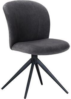 LABEL51 Draaibare Eetkamerstoel 'Kimo' Cosmo stof, kleur Antraciet