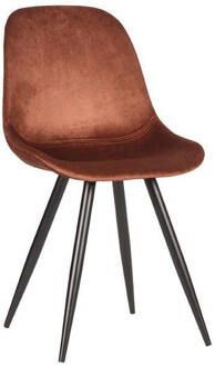LABEL51 Eetkamerstoel Capri - Rust Fluweel - Zwart Metaal Bruin