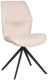 LABEL51 Eetkamerstoel 'Comfy' Bouclé, kleur Naturel Naturel/Zwart