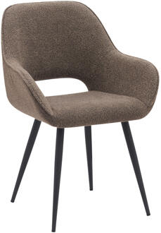 LABEL51 Eetkamerstoel 'Fer' Bouclé, kleur Bruin