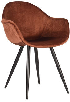 LABEL51 Eetkamerstoel Forli - Rust Fluweel - Zwart Metaal Bruin