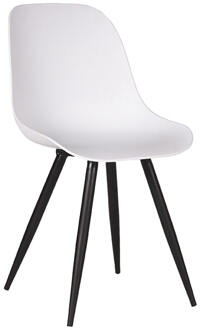 LABEL51 Eetkamerstoel Monza - Wit PP - Zwart Metaal