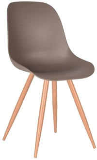 LABEL51 Eetkamerstoel Rimini - Coffee PP - Eiken Metaal Woodcover Bruin