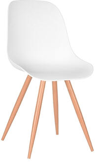 LABEL51 Eetkamerstoel Rimini - Wit PP - Eiken Metaal Woodcover