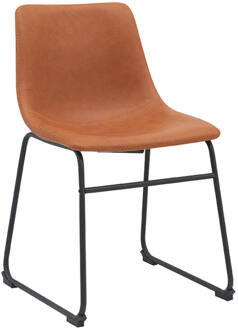 LABEL51 Eetkamerstoel 'Risto' Lederlook, kleur Cognac