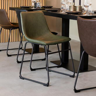 LABEL51 Eetkamerstoel 'Risto' Lederlook, kleur Hunter