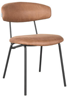 LABEL51 Eetkamerstoel 'Zack' Micro Suede, kleur Cognac