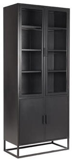 LABEL51 Hoge Vitrinekast Level - Zwart - Metaal