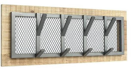 LABEL51 Kapstok Crude - Burned Steel - Naturel Mangohout Grijs