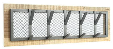 LABEL51 Kapstok Crude - Burned Steel - Naturel Mangohout Grijs