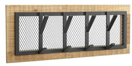 LABEL51 Kapstok Crude - Naturel Mangohout - Zwart Metaal