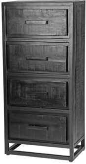 LABEL51 Ladenkast 'Chili' Zwart Mangohout, 105 x 50cm