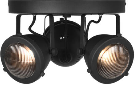 LABEL51 Led Spot Moto 3-Lichts - Zwart Metaal - Glas