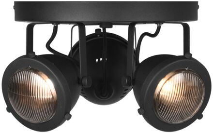 LABEL51 Led Spot Moto 3-Lichts - Zwart Metaal - Glas