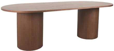 LABEL51 Ovale Eettafel 'Oliva' Walnoot Eiken, 240 x 120cm