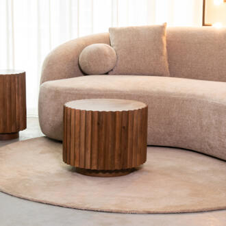 LABEL51 Ronde Salontafel 'Novan' Mangohout, 50cm Nature - 50 cm
