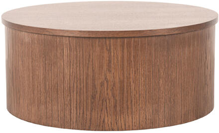 LABEL51 Ronde Salontafel 'Oliva' Walnoot Eiken, 70cm - 70 cm