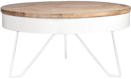 LABEL51 Salontafel Saran - Wit Metaal - Mangohout
