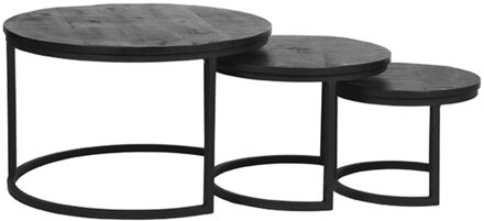 LABEL51 Salontafel Triplet - Zwart - Mangohout