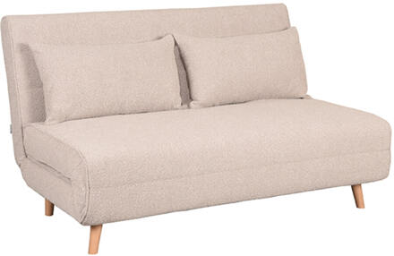 LABEL51 Slaapbank 'Double' Met zwarte poot, Bouclé, kleur Naturel