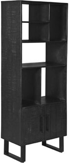 LABEL51 Wandkast 'Santos' 190 x 74cm, Mangohout, kleur Zwart