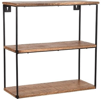 LABEL51 Wandrek Vintage - Rough Mangohout - Zwart Metaal Bruin