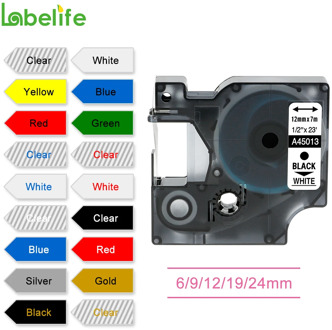 Labelife 1PCS Multicolor 45013 40913 43613 45018 40918 45016 Compatible 12mm Dymo D1 Label Tapes for Dymo LM160 LM280 Dymo PNP