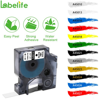 Labelife Compatible Label Cassette Replacement for DYMO D1 Labels Tape 45013 S0720530 for DYMO LabelManager 160 280 420P maker
