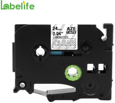 Labelife TZe-155 Wit Op Clear 24 Mm Compatibel Voor Brother P-Touch 1000 Printer Tz Tze 155 TZe-155 TZ-155 24 Mm X 8 M (0.7 "X 26.2 ')